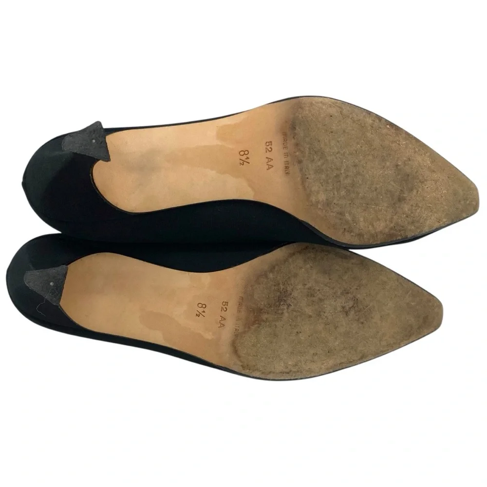 Vintage Via Spiga Fabric Upper Classic Block Heel Pointy Toe Heels